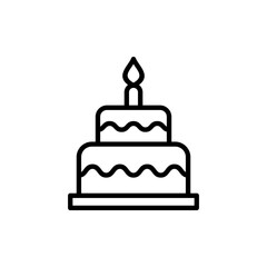 Cake icon vector. Cake sign and symbol. Birthday cake icon