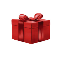 Gift, red box with a bow, illustration