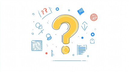 Professional Question Mark Icon Outline Vector for Text and Design Elements