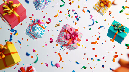 Fototapeta premium 3D of Colorful gift boxes
