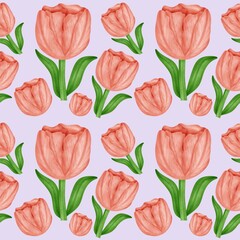 seamless pattern with tulips