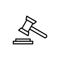 Gavel icon vector. judge gavel sign and symbol. law icon. auction hammer
