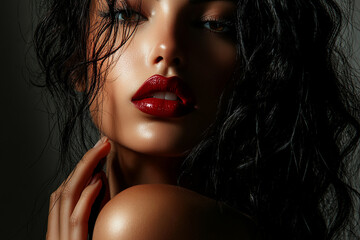 Close-up photo of beautiful woman