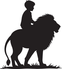 silhouette of a lion