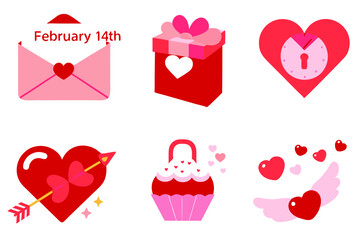 Set of Valentine's Day Vector Illustrations