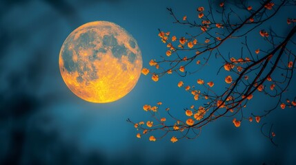 Full moon and branches