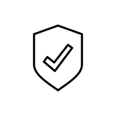 Shield check mark icon vector. Protection approve sign. Insurance icon