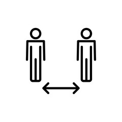 Social distance icon vector. social distancing sign and symbol. self quarantine sign