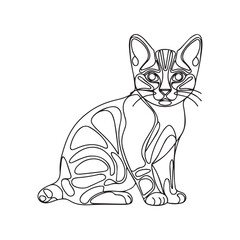 Cute cat coloring page for kids.