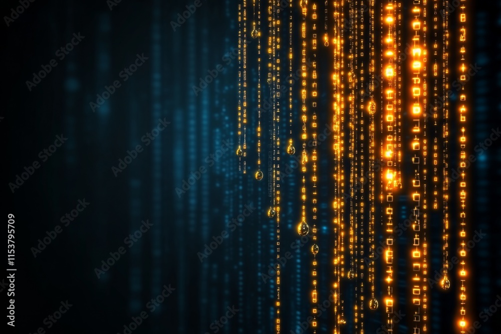 Poster A clean flat design of a glowing screen with lines of code, symbolizing high-frequency coding and technology