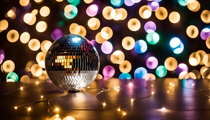 Fototapeta premium Disco Ball with Festive Lights