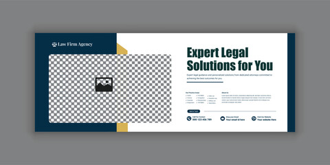 Law firm services social media banner design or law consulting Facebook cover design template and Flat Law firm advertising web banner layout