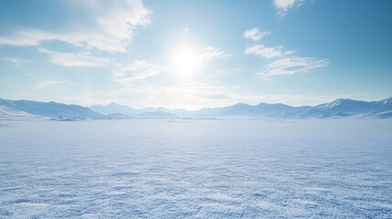 snow mountains and empty snowland background