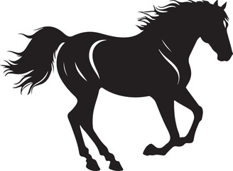 horse silhouette isolated on white