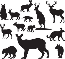 animals silhouettes set