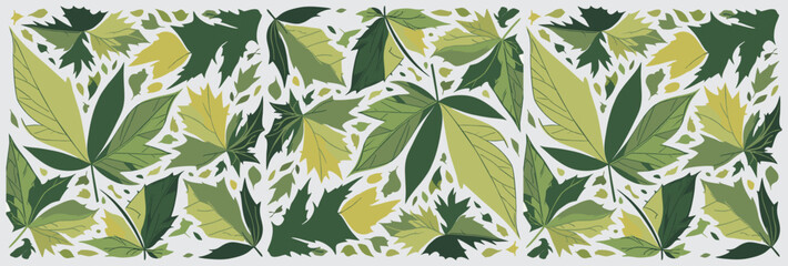 Colorful Autumn Leaves Pattern Vector Illustration Isolated on White Background for wallpaper, wrapping paper, pattern filling, textile, autumn greeting card