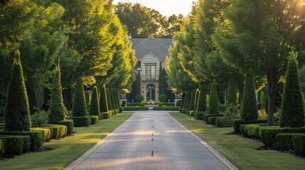 Obraz premium luxury home entrance with beautiful flowers