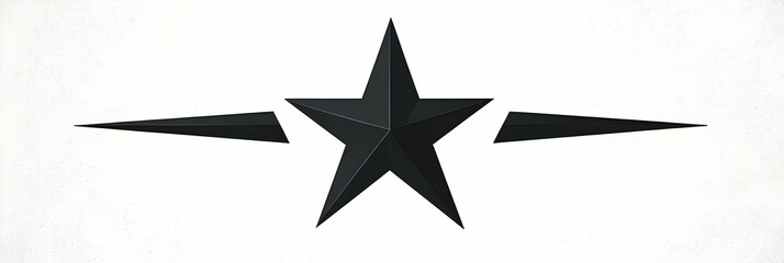 Obraz premium Black Star with Pointed Extensions, Geometric Art Design, Stylish Abstract Shape, Minimalist Graphic Element, Modern Decorative piece, Bold Visual Composition, and Elegant Design for Home Decor