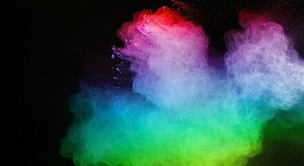 Fototapeta premium Vibrant Rainbow Powder Explosion Colorful Holi Festival Abstract Art Background