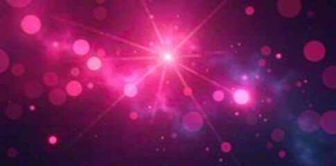 Cosmic pink blur background with bokeh effect, glow, darkness, neon lights