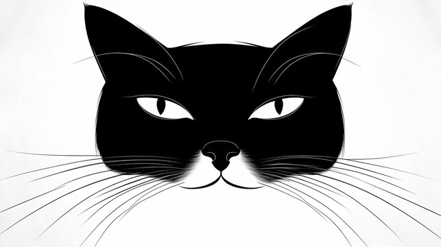 Elegant Black Cat Portrait, A Feline Gaze Captures Attention with Grace and Mystery.