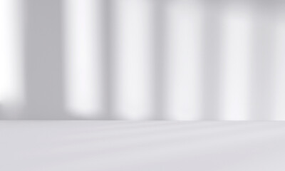 abstract white studio room with light and shadow from window background for product display presentation
