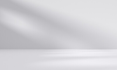 abstract white studio room with light and shadow from window background for product display presentation