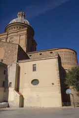 Obraz premium stone old church with a dome, towers, and different windows on the walls