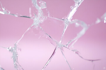 Shattered Glass, A Delicate Fracture on Pink