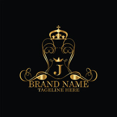 creative  initial  latter j logo design with modern business vector template.  creative isolated j monogram logo design with new latter logo golden color and black background . design of elements 