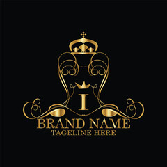 creative  initial  latter i logo design with modern business vector template.  creative isolated i monogram logo design with new latter logo golden color and black background . design of elements 