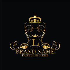 creative  initial  latter l logo design with modern business vector template.  creative isolated l monogram logo design with new latter logo golden color and black background . design of elements 