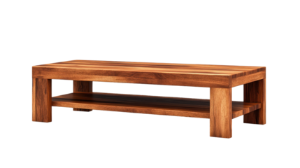 Elegant wooden coffee table for modern decor. transparent background