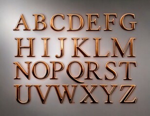 ブロンズのアルファベット