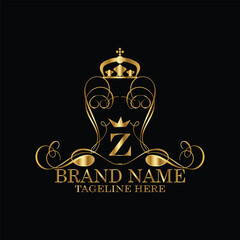 creative  initial  latter z logo design with modern business vector template.  creative isolated z monogram logo design with new latter logo golden color and black background . design of elements 