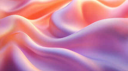 Obraz premium Pastel peach silk satin fabric draped with graceful line patterns and soft gradients, reflecting light with a delicate sheen
