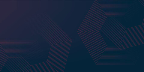 Abstract red hexagon lines on dark background. Geometric stripe line art design. Minimalist geometric pattern. Modern graphic elements. Suit for cover, banner, poster, website, backdrop