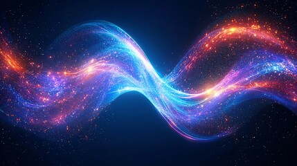 Intertwining light trails creating a mesmerizing visual representation of the complex and dynamic nature of quantum computing concepts showcasing the power of innovation technology