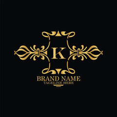 creative  initial  latter k logo design with modern business vector template.  creative isolated k monogram logo design with new latter logo golden color and black background . design of elements 