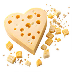 Heart shaped slices of cheese.