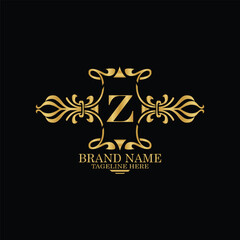 creative  initial  latter z logo design with modern business vector template.  creative isolated z monogram logo design with new latter logo golden color and black background . design of elements 