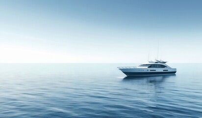 boat in the middle of the ocean with a sky background