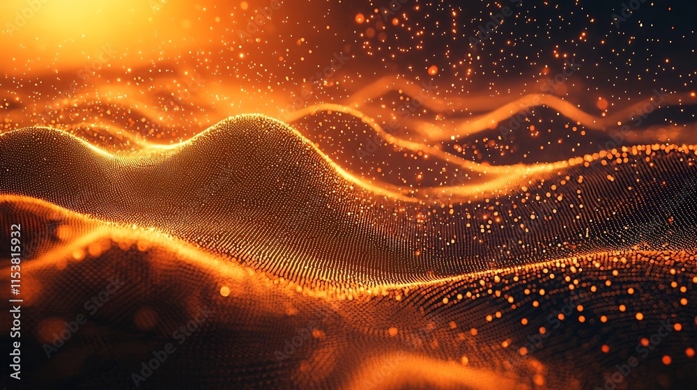 Poster captivating digital vortex with shimmering particle streams of dynamic energy and motion abstract an