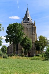 Naklejka premium View of the baroque church from the park