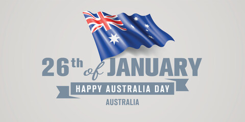 Australia happy day greeting card, banner vector illustration.