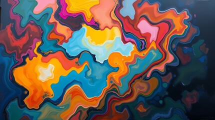 Abstract Oil Background with Flowing Textures and Vibrant Colors