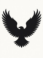 Fototapeta premium Silhouette of a pair of wings. Eagle wings pictogram logo, decorative emblem and stencil symbols, stylized wings for logo or label design projects new image