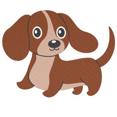 Flat dog vector illustration in children's style. Cute bulldog on white background