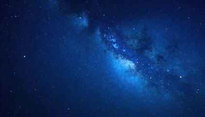 Naklejka premium Dark blue abstract night sky with stars and constellations, dark, vast