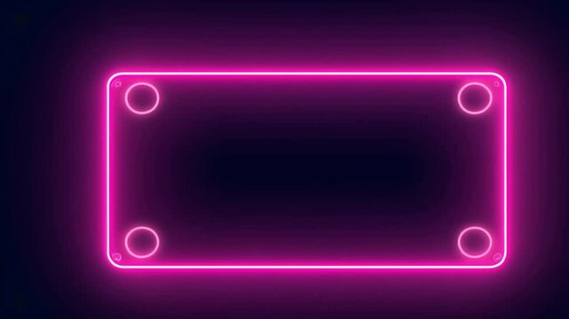 Pink Neon Rectangle Frame:  A vibrant, modern, and minimalist design element perfect for backgrounds or text overlays.
